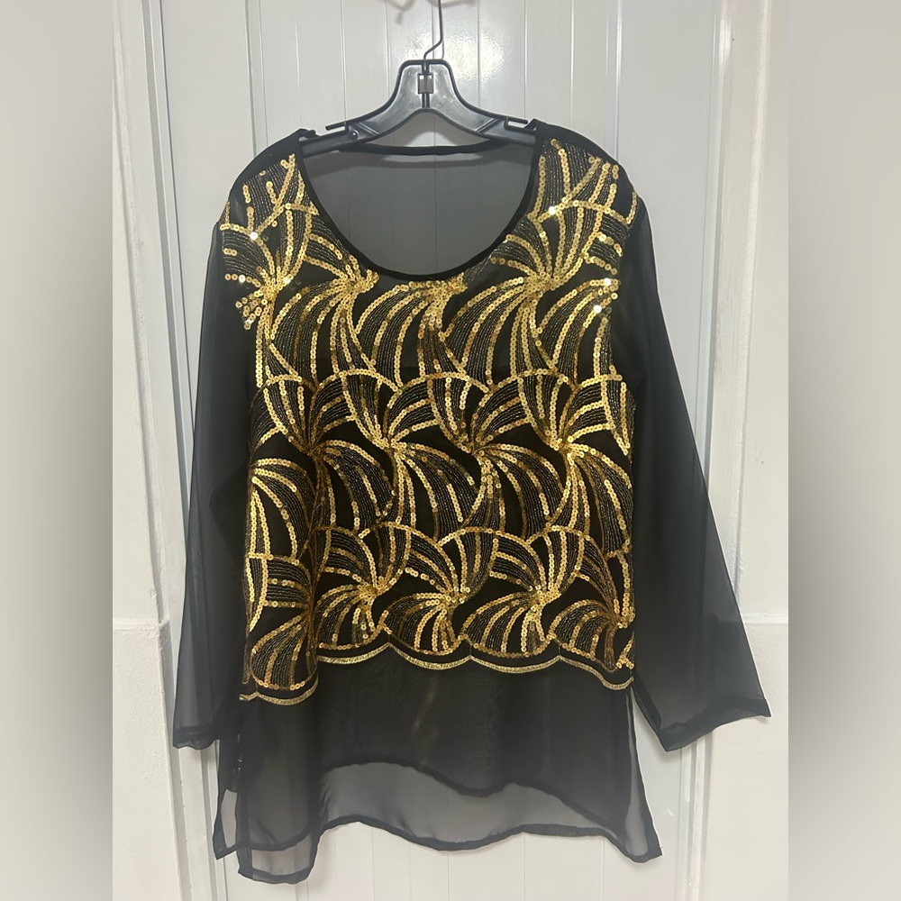Sequin Vintage XL Blouse/ Tunic